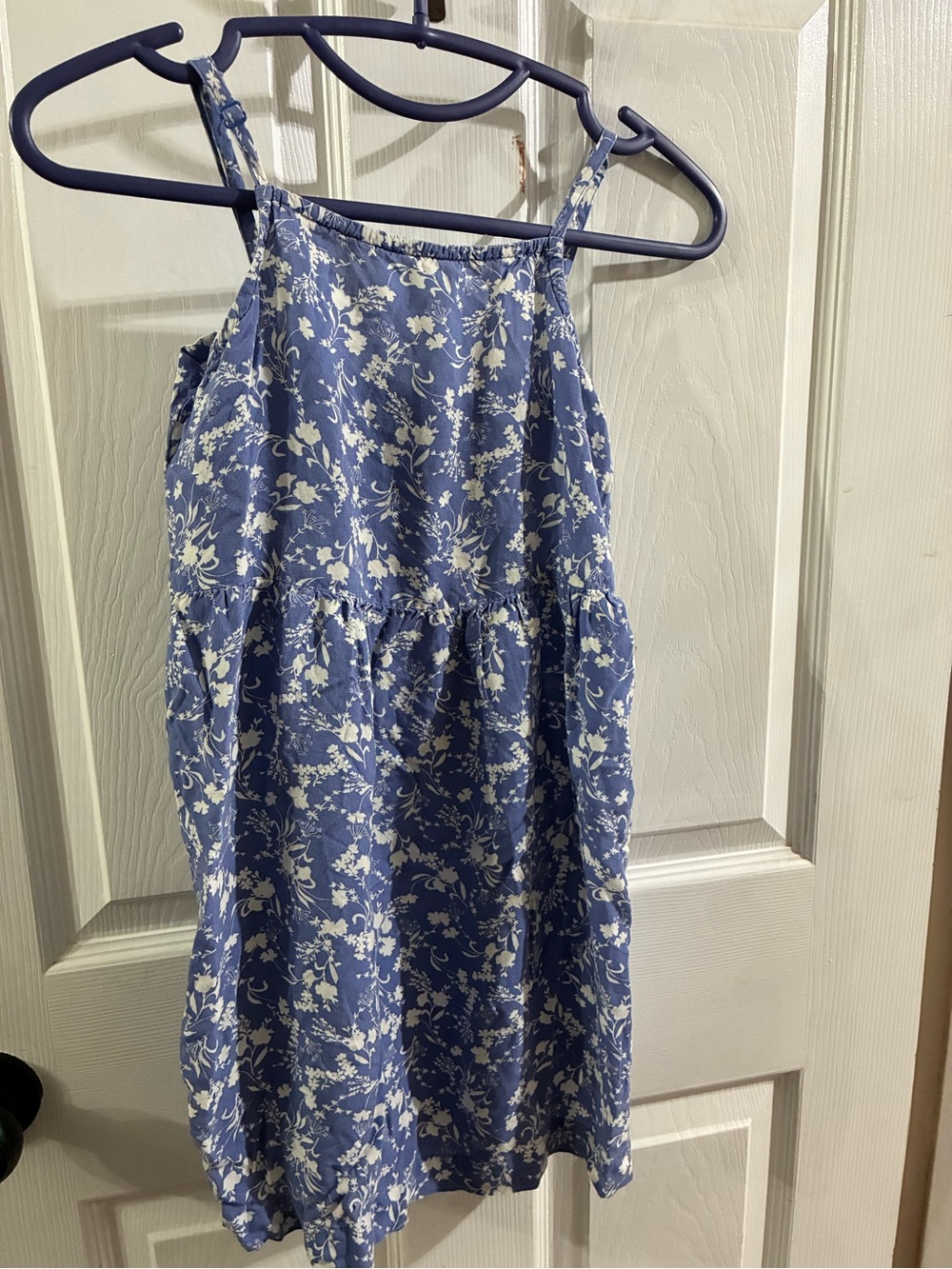 Old Navy Girl’s Large Blue Floral Spaghetti-Strap Dress